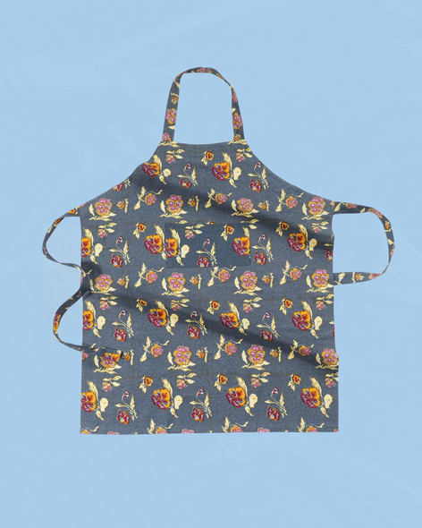 apron - pansy red and grey