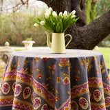 Couleur Nature tablecloth in pansy red and grey