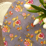 Couleur Nature tablecloth in pansy red and grey