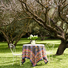 Couleur Nature tablecloth in pansy red and grey