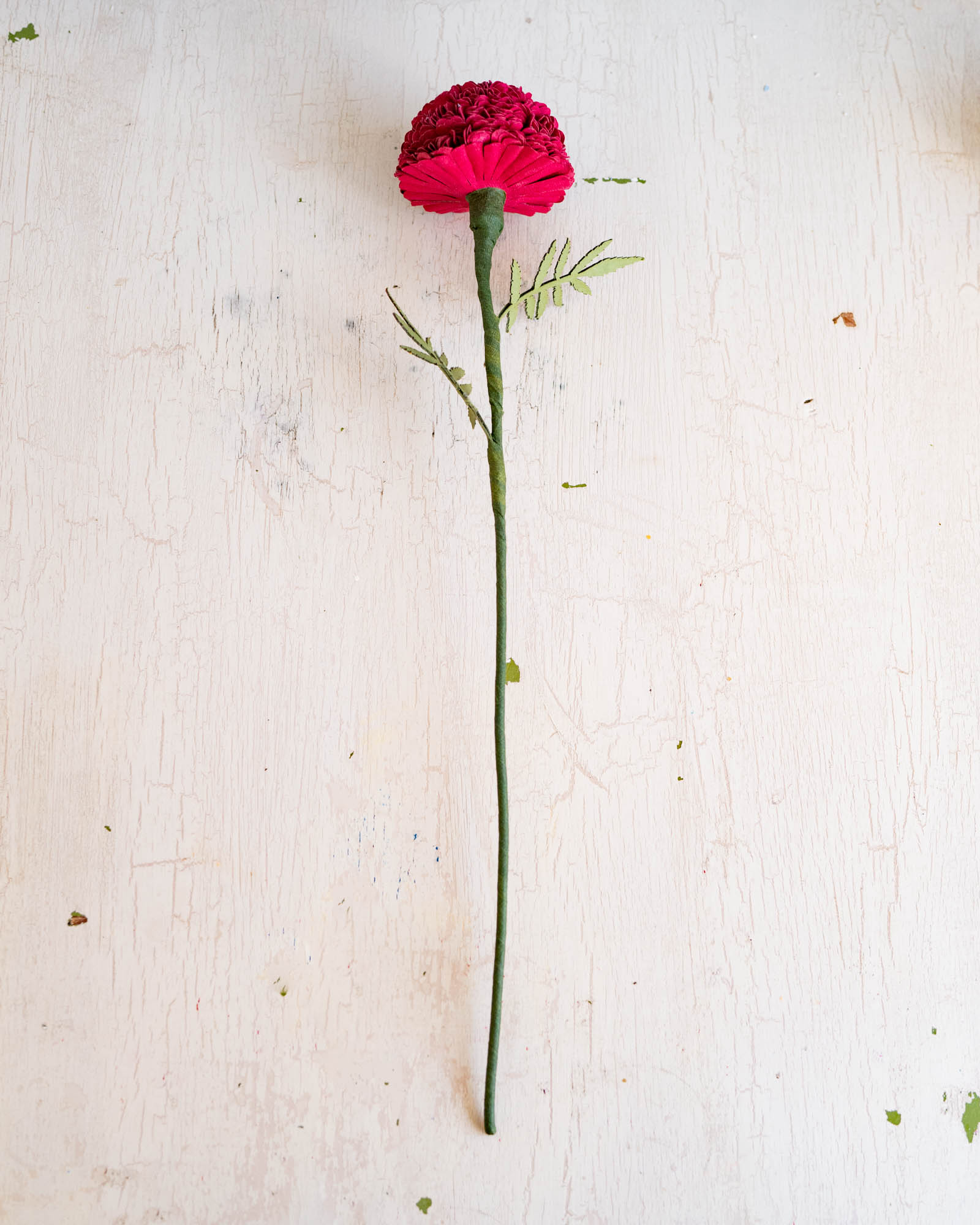 Craft Boat handmade paper flower in maroon