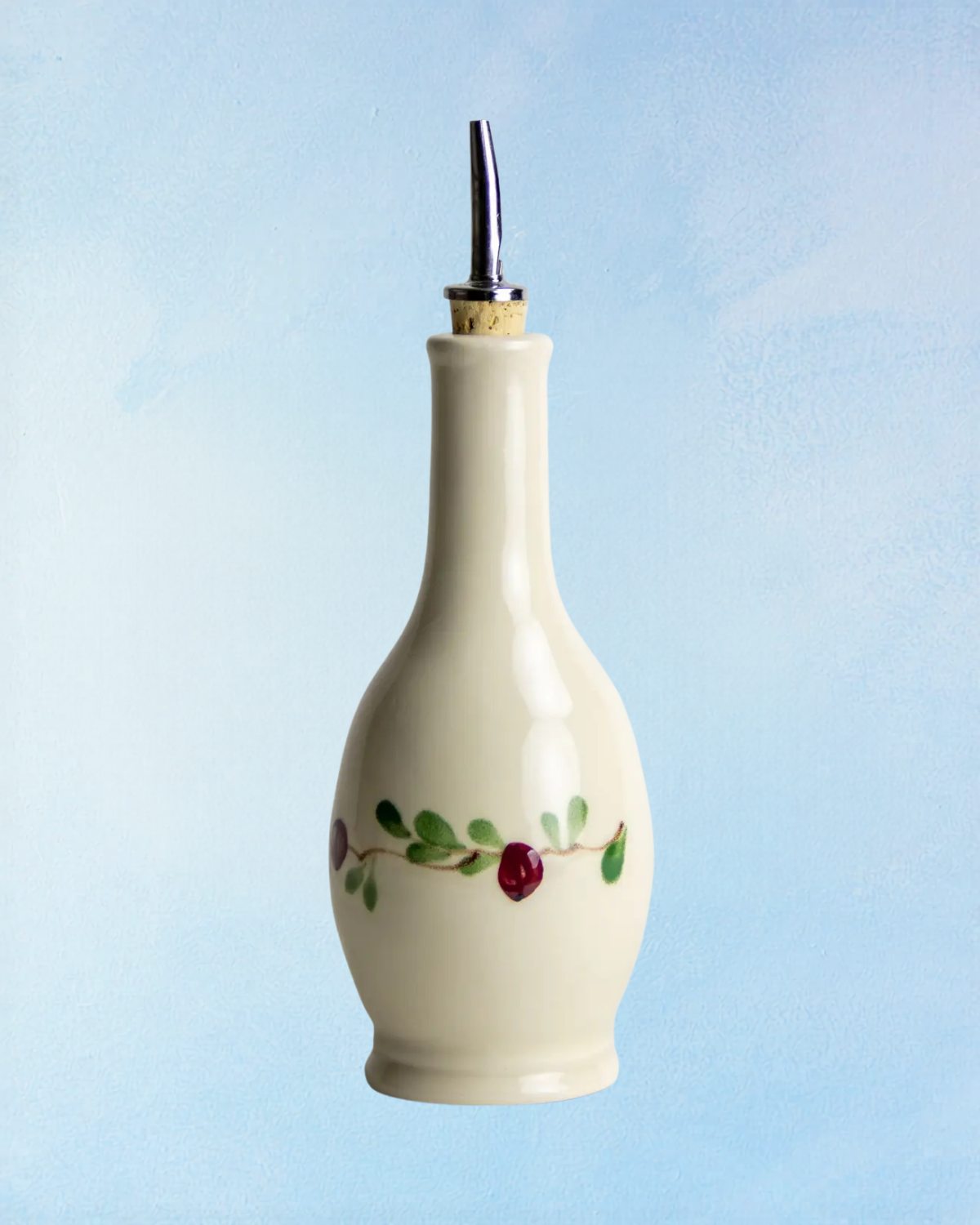 stoneware - cranberry oil dispenser