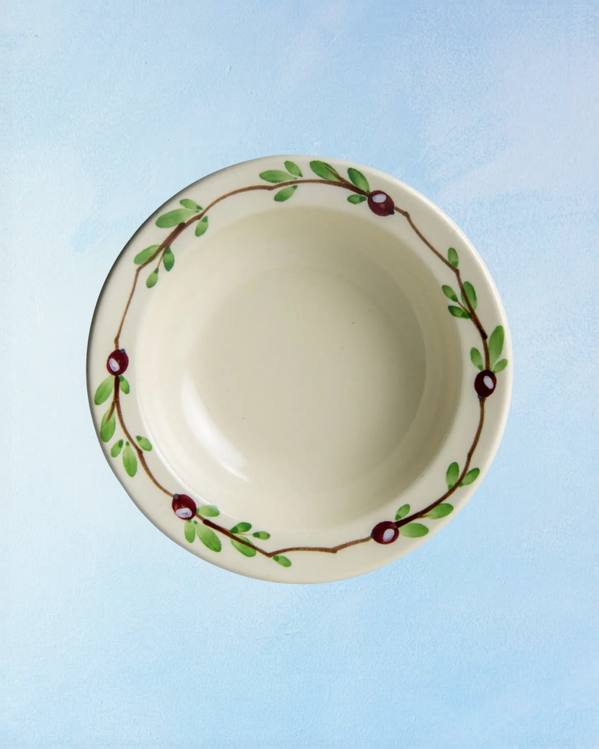 stoneware - cranberry soup bowl