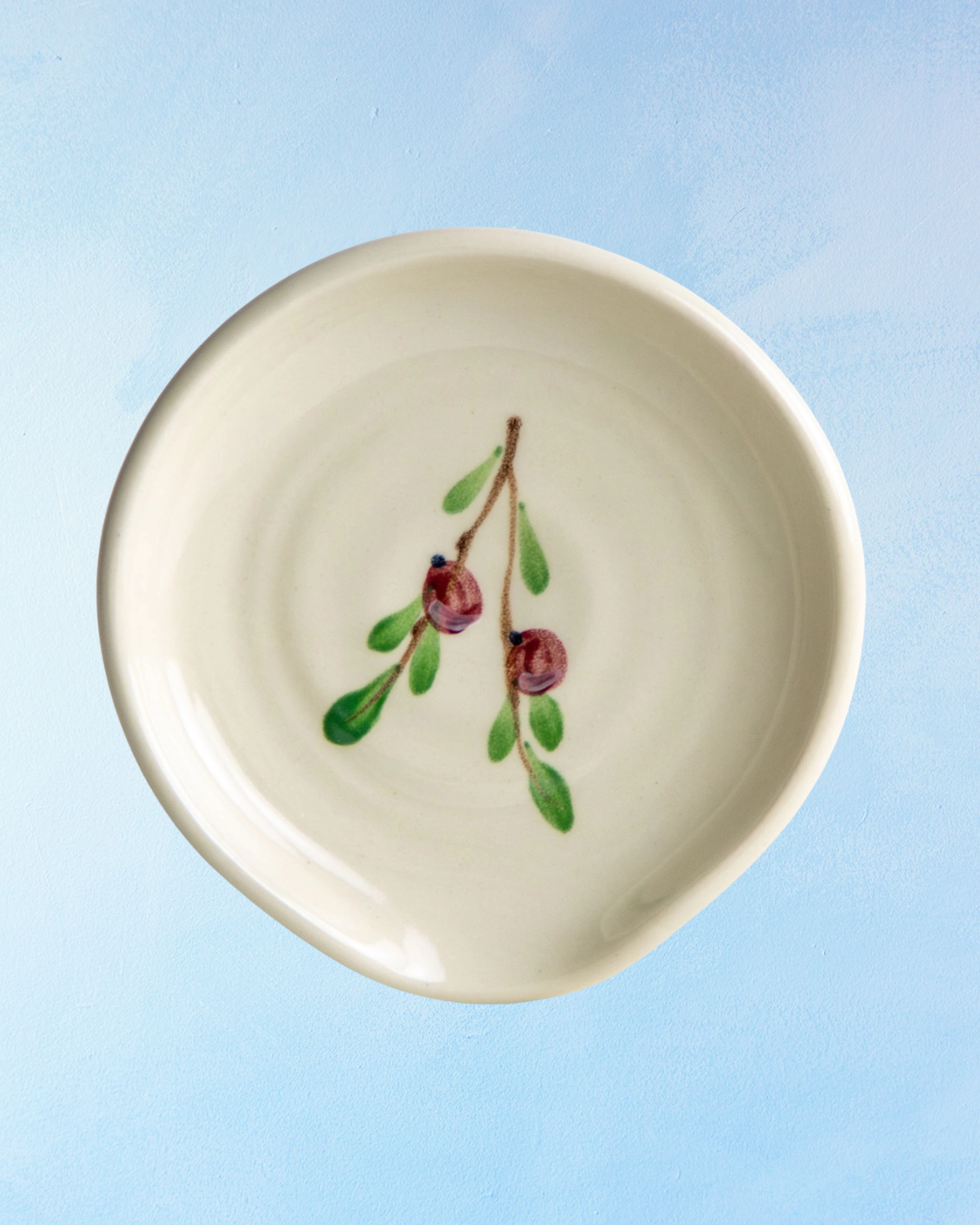 stoneware spoon rest - cranberry