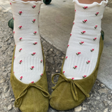 socks - ruffled hugger - cream petal
