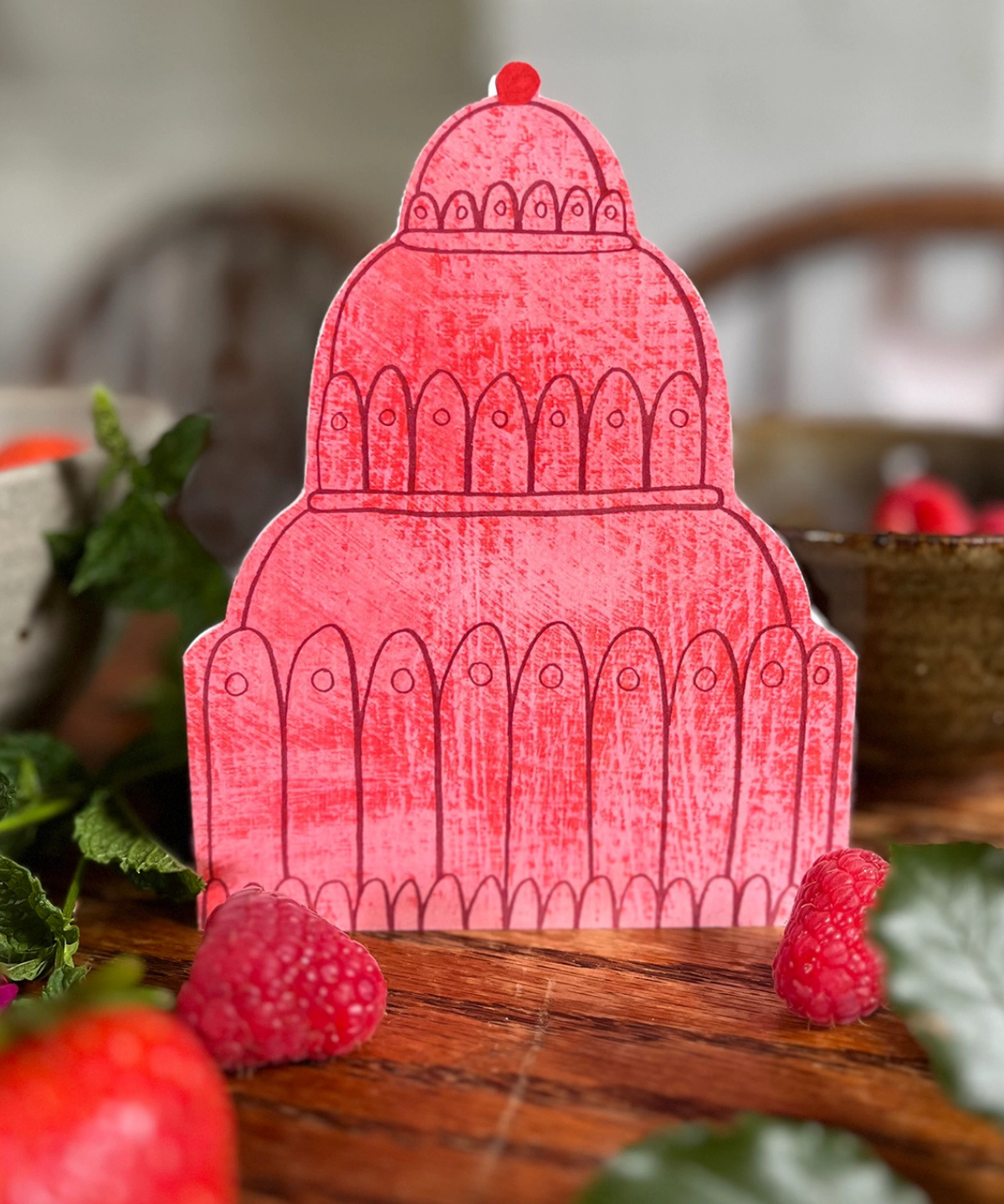 greeting card - pink jello