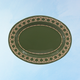 enamelware - platter - sage wicker