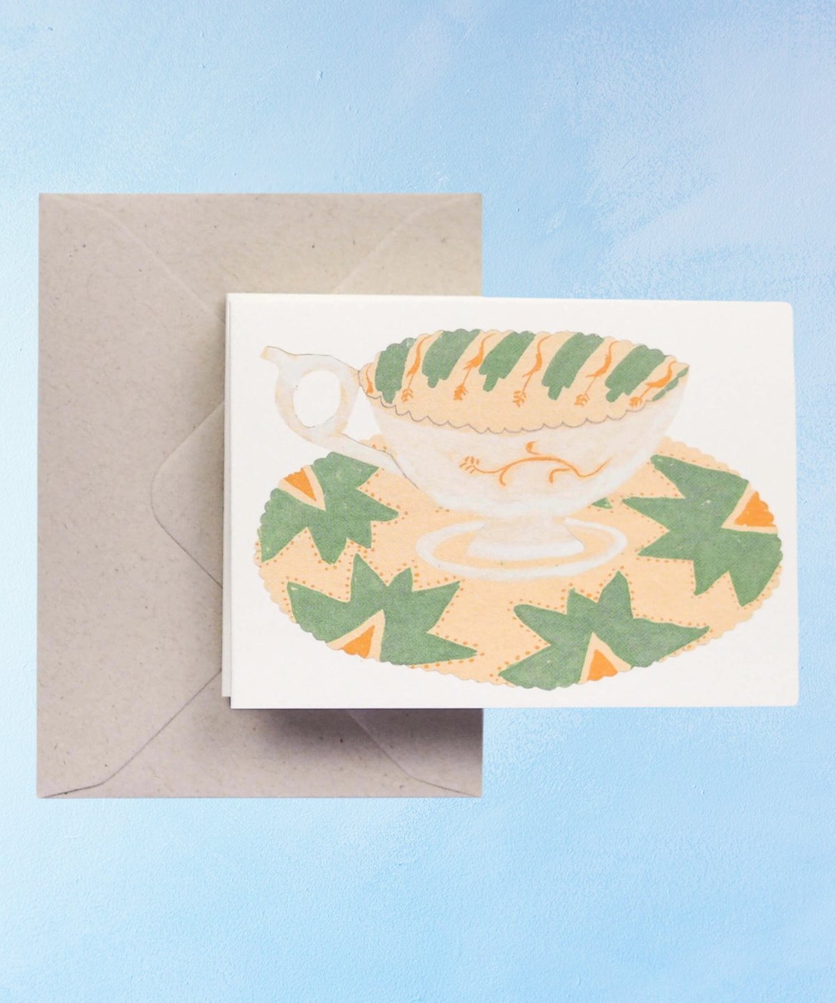 greeting card - cups and saucers concertina