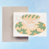 greeting card - cups and saucers concertina