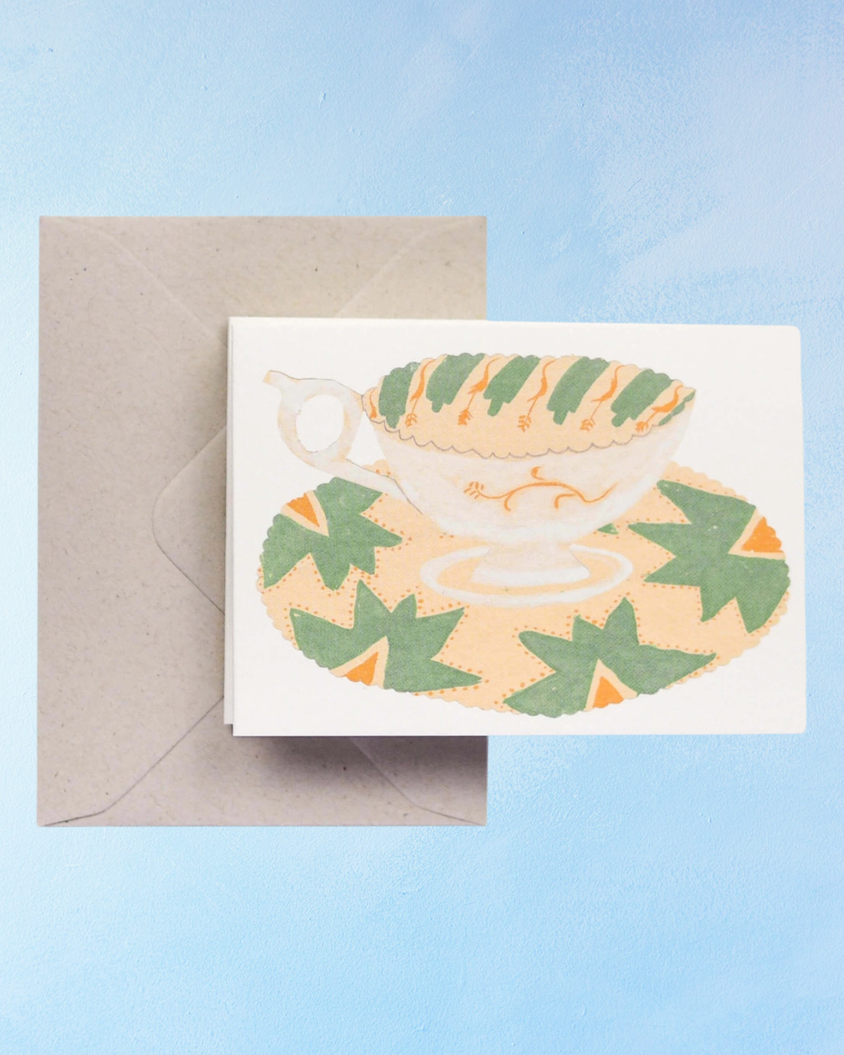greeting card - cups and saucers