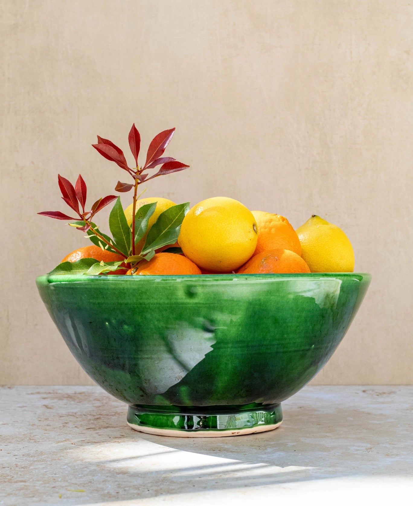 ceramic serving bowl - tazekka green