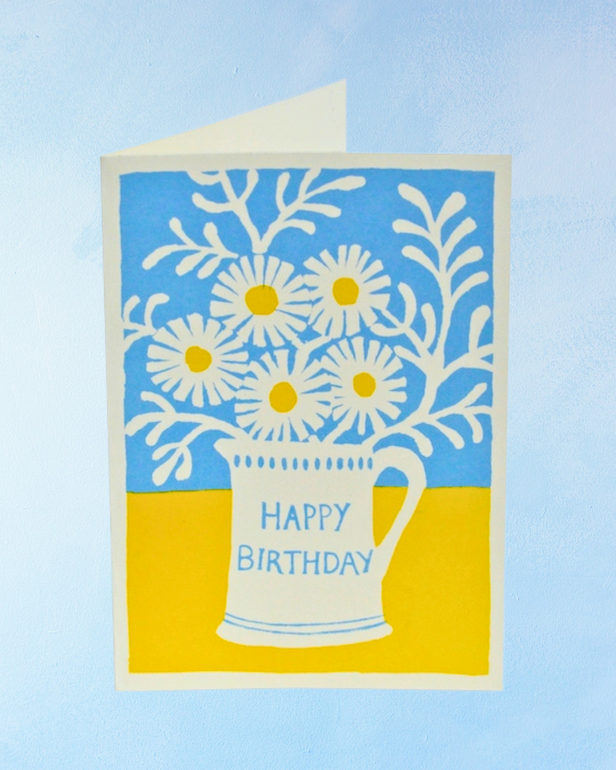 greeting card - daisies in a mug