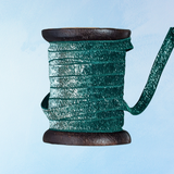 ribbon - dark green glitter - 10 metres