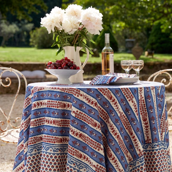 tablecloth - avignon: red and blue (multiple sizes)
