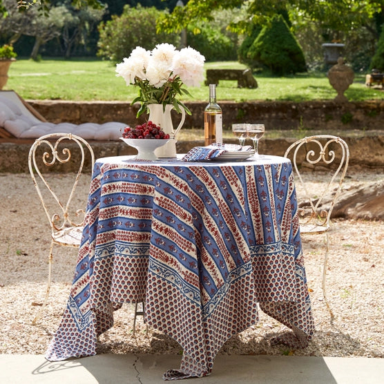 tablecloth - avignon red & blue (three sizes)