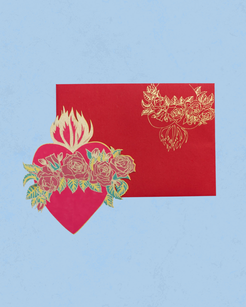 east end press flaning heart card