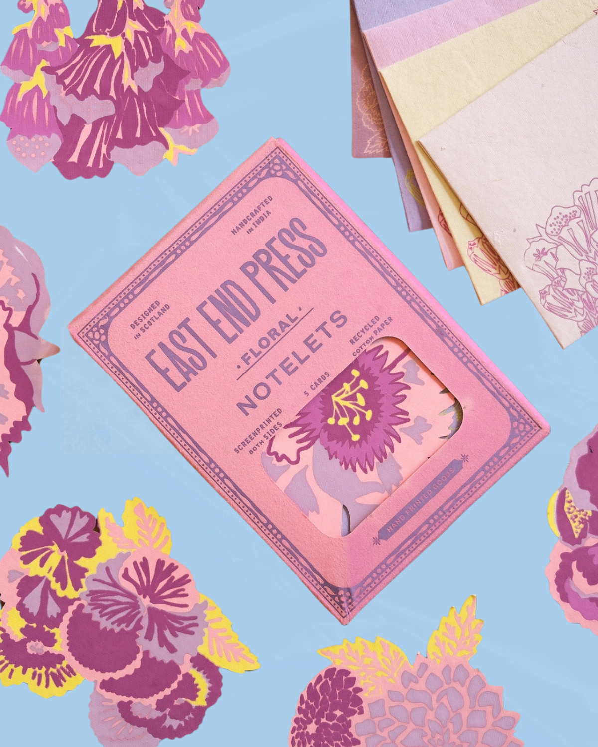 floral notelets (set of five)