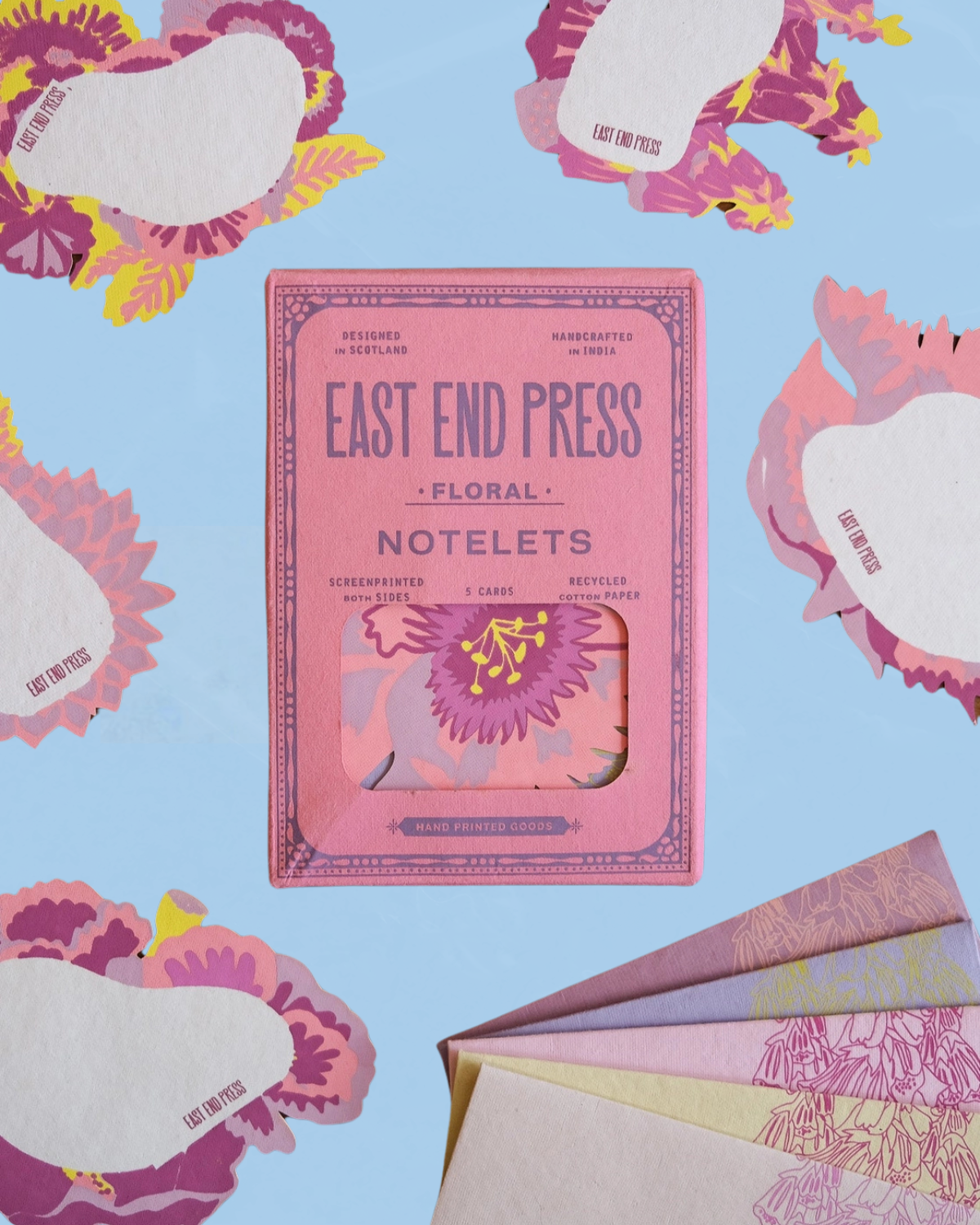 floral notelets (set of five)