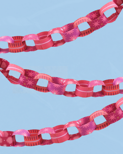 paper chain kit - pink and red