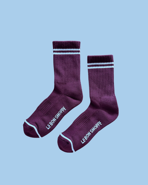 socks - boyfriend - maroon