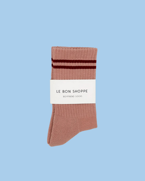 socks - boyfriend - vintage pink