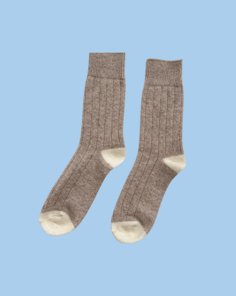 socks - cashmere - fawn