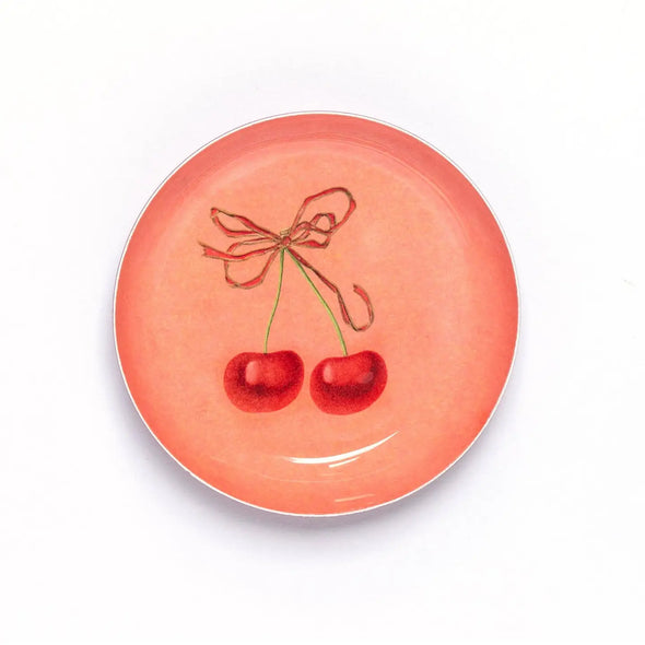 enamel tray - cherry bow