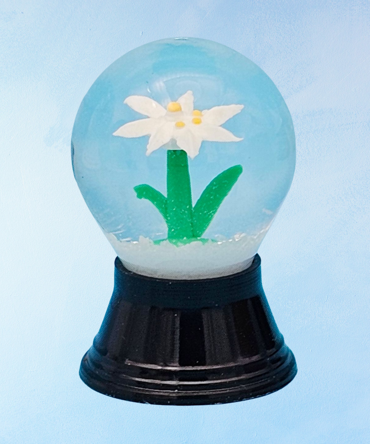 teeny tiny snow globe - edelweiss flower