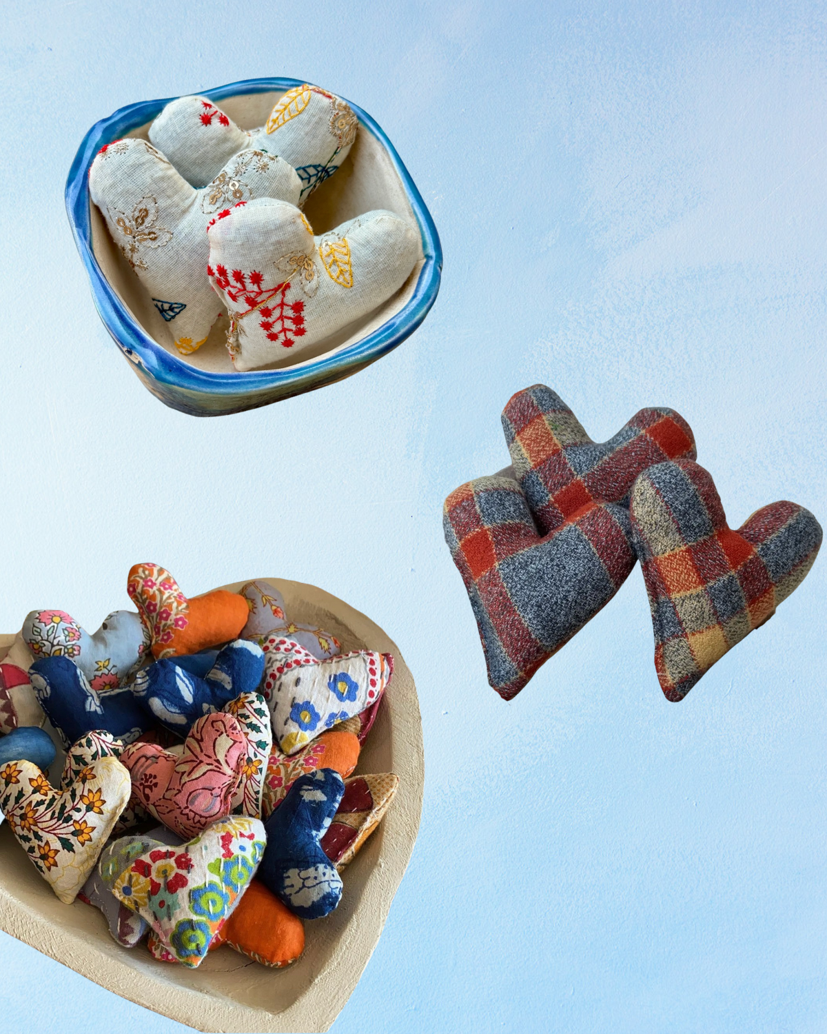 mini lavender heart sachets - assorted