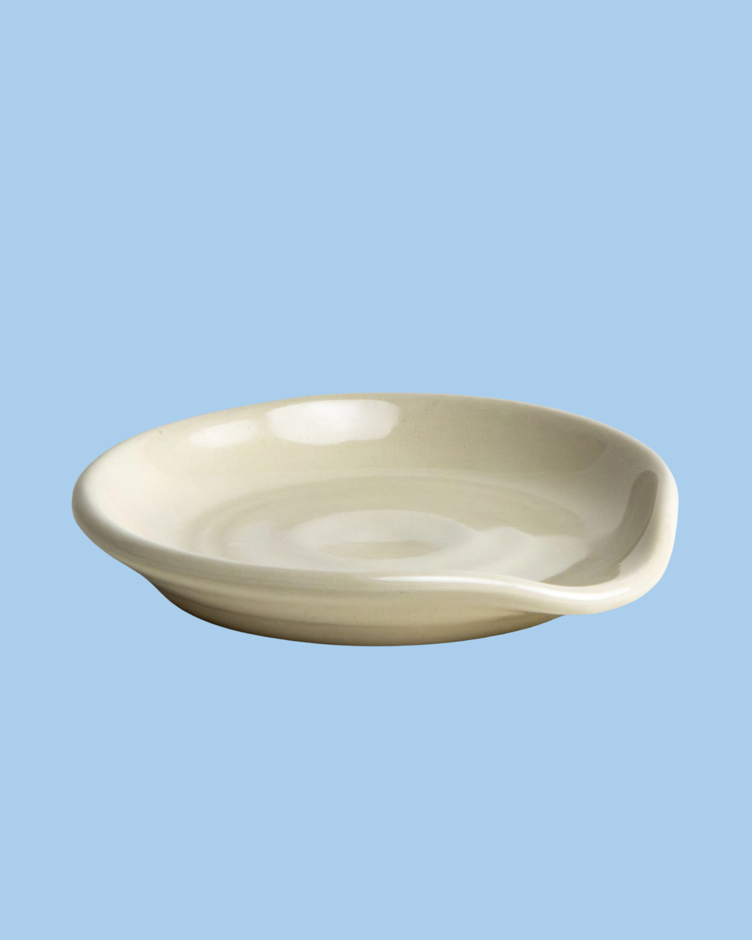 stoneware spoon rest - pearl