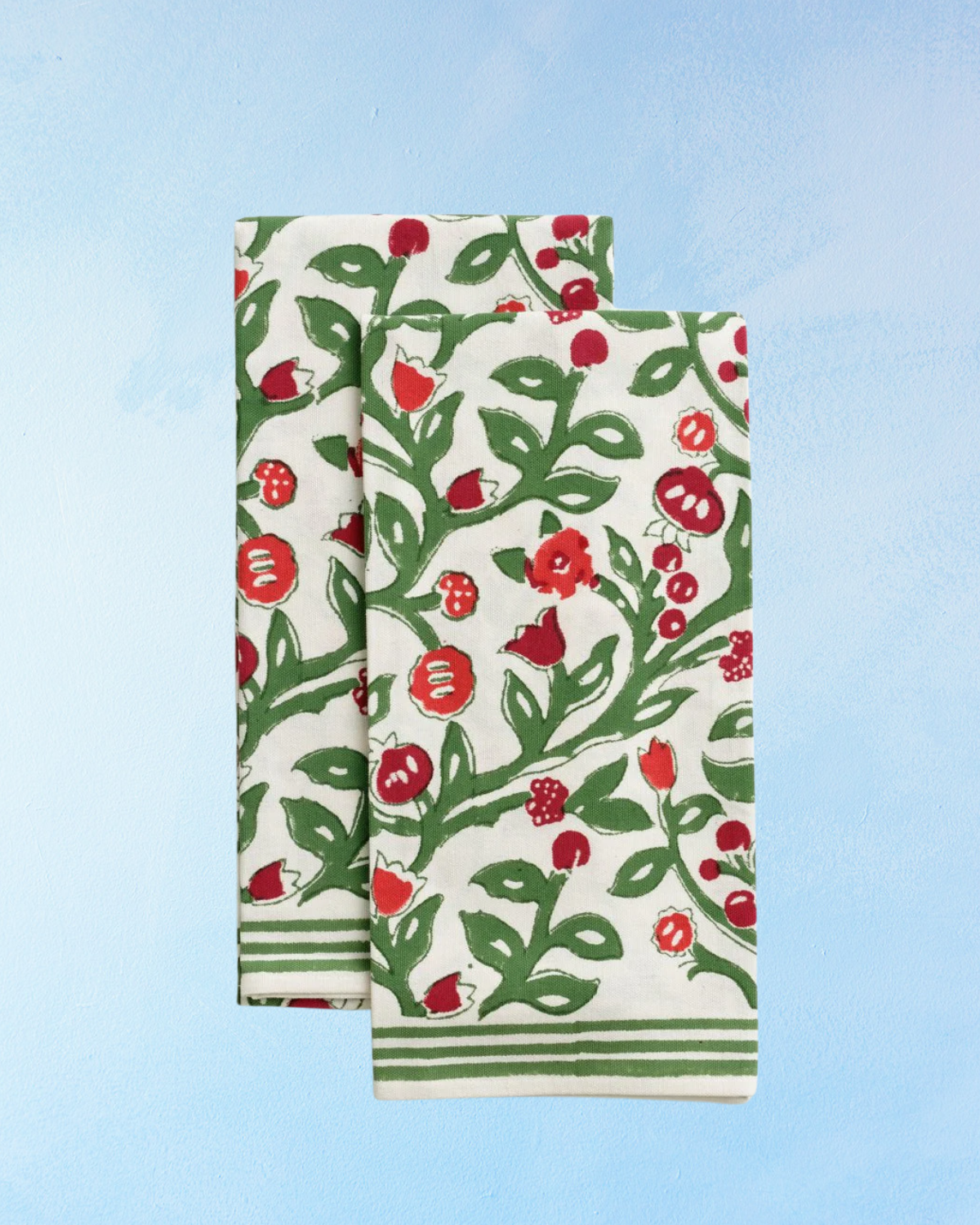 tea towel - emma red & green