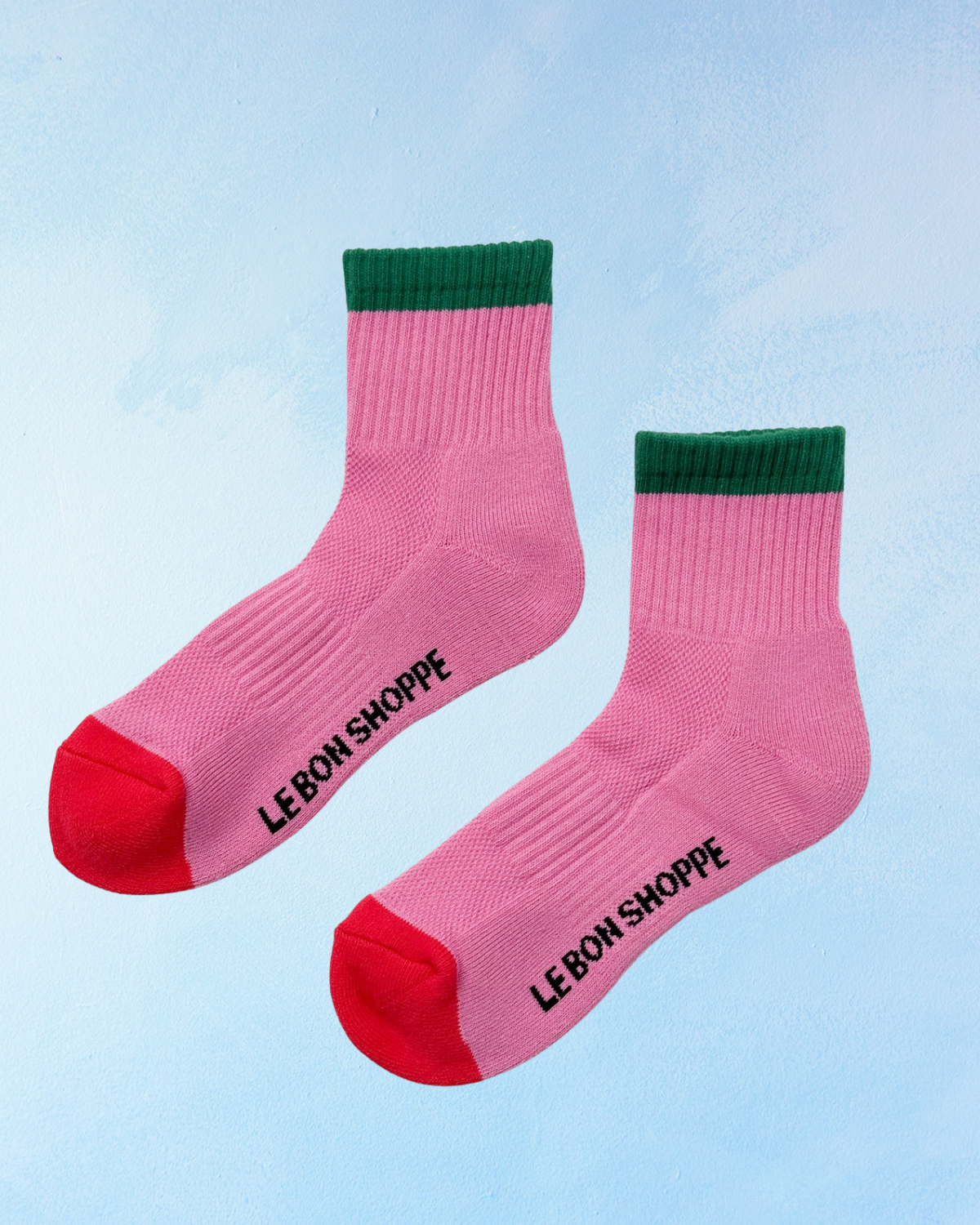 socks - girlfriend - colour block rose/green