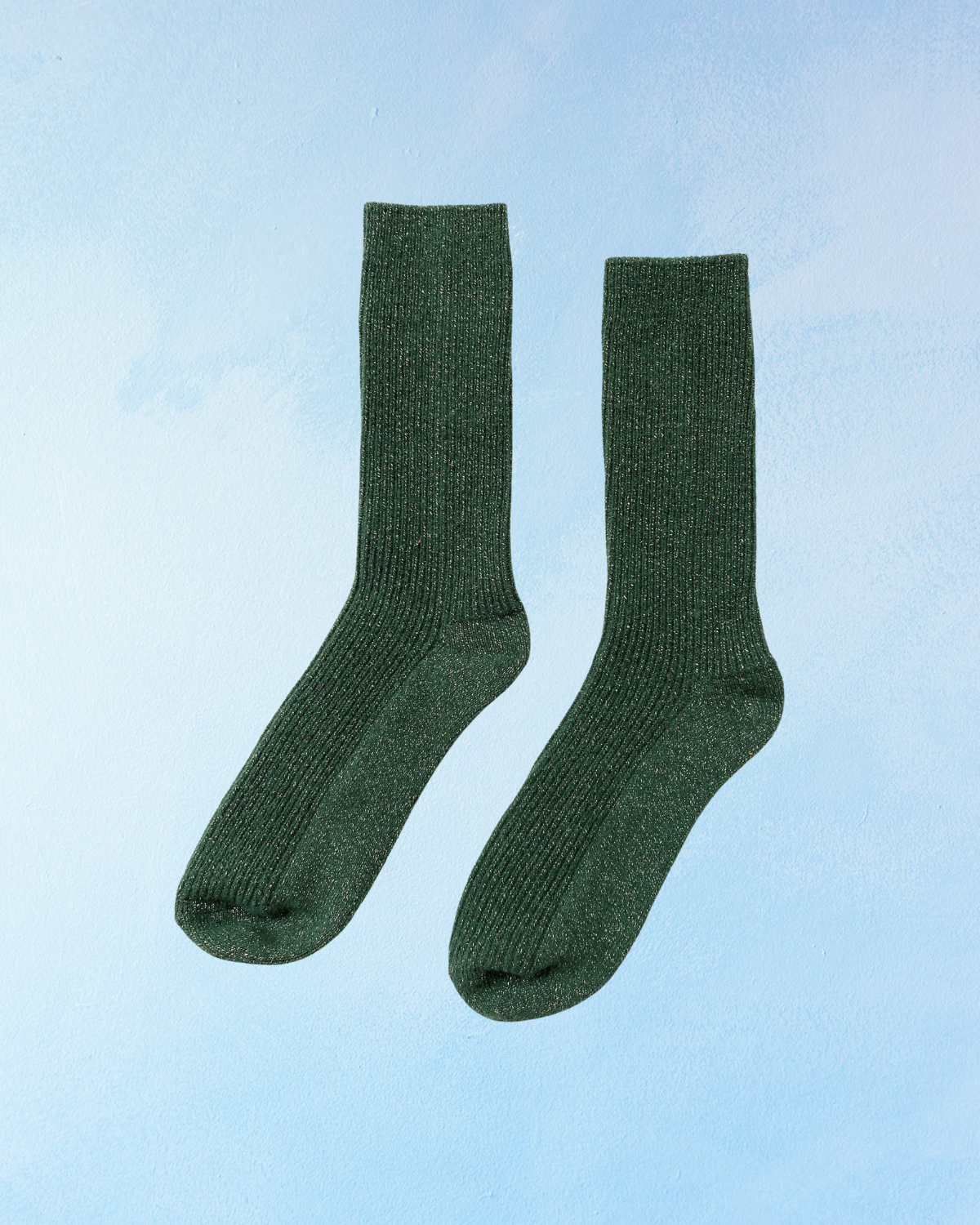 socks - winter sparkle - evergreen