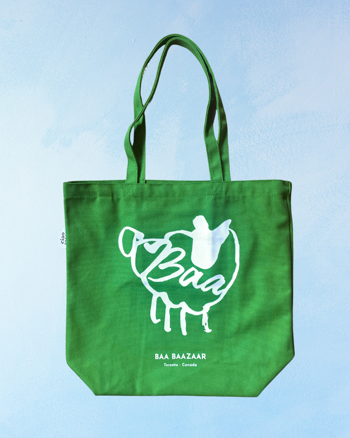 tote - Baa Baazaar: evergreen and white