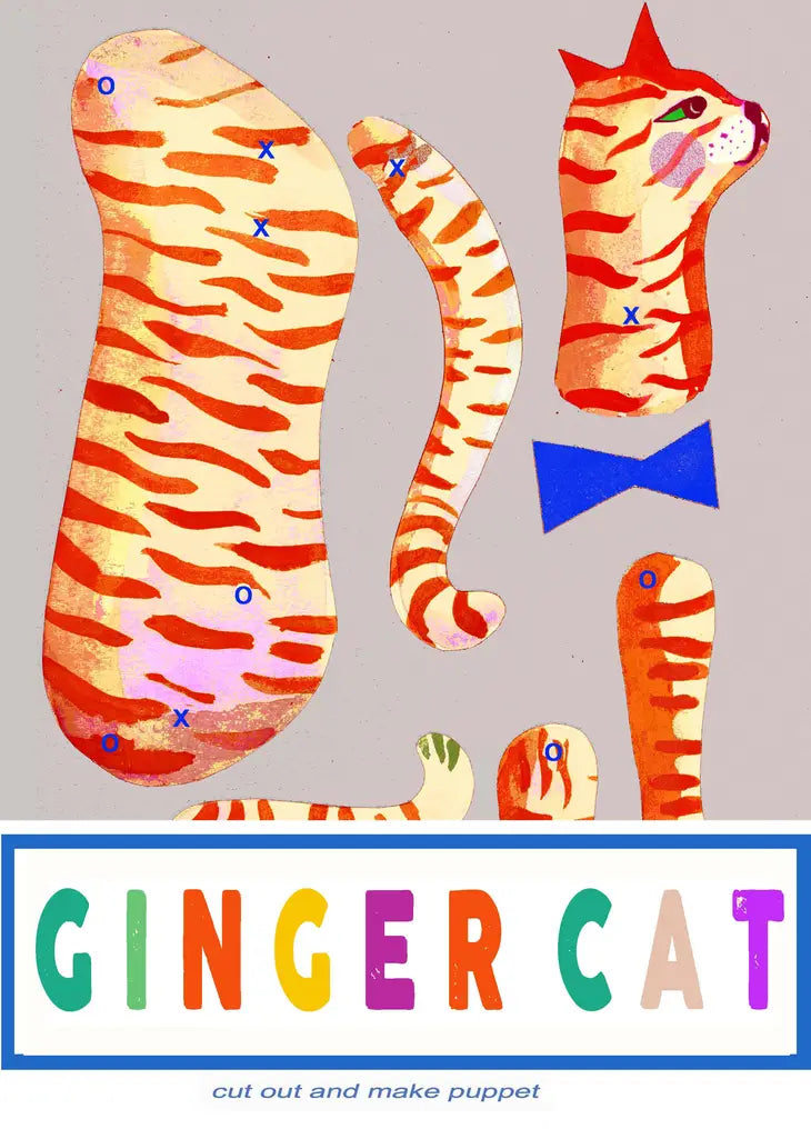 ginger cat cut and make puppet