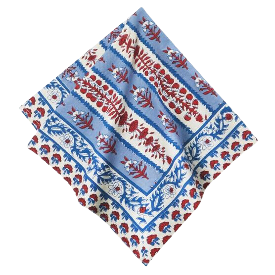 napkins - avignon red & blue (set of two)