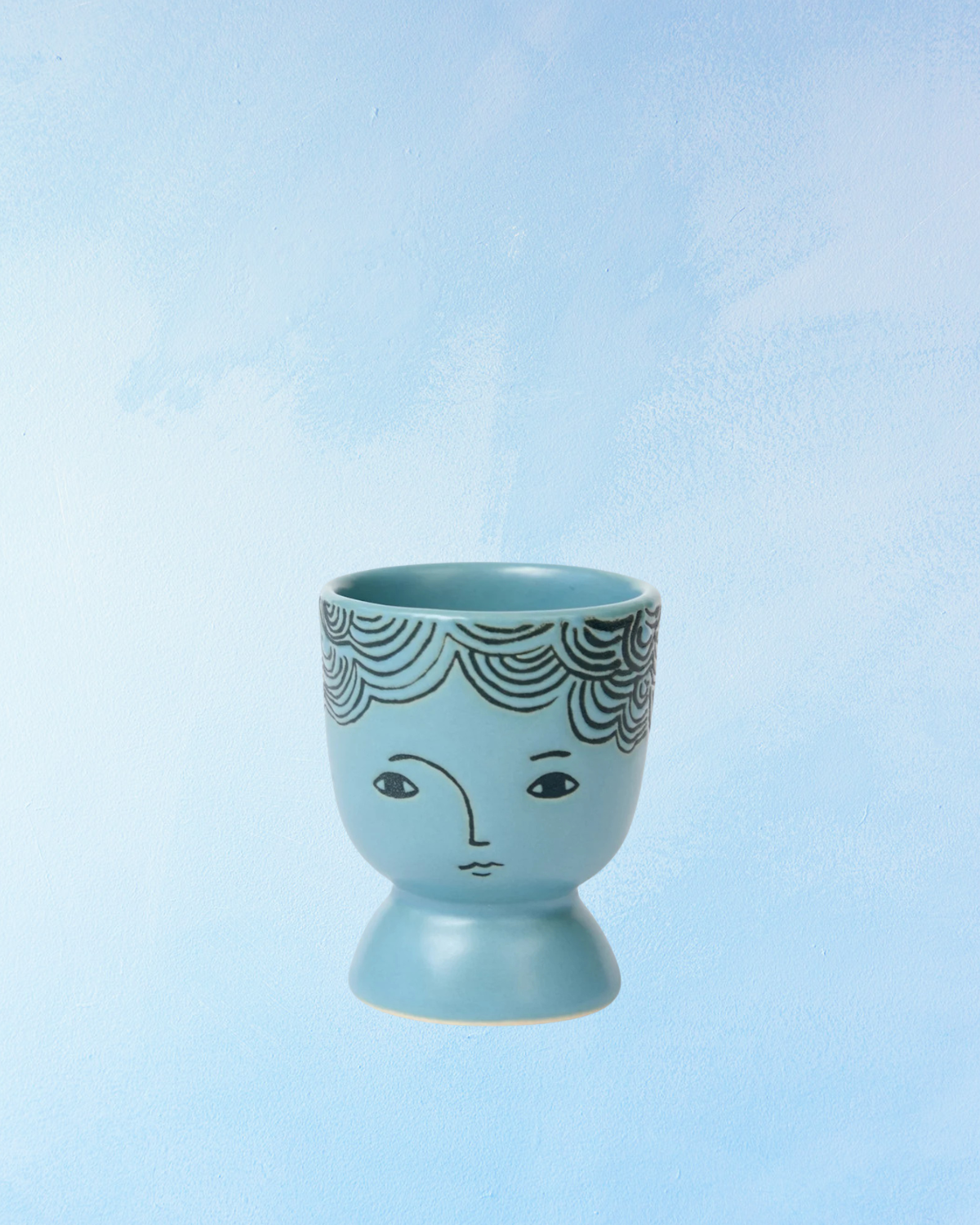 stoneware - face egg cup
