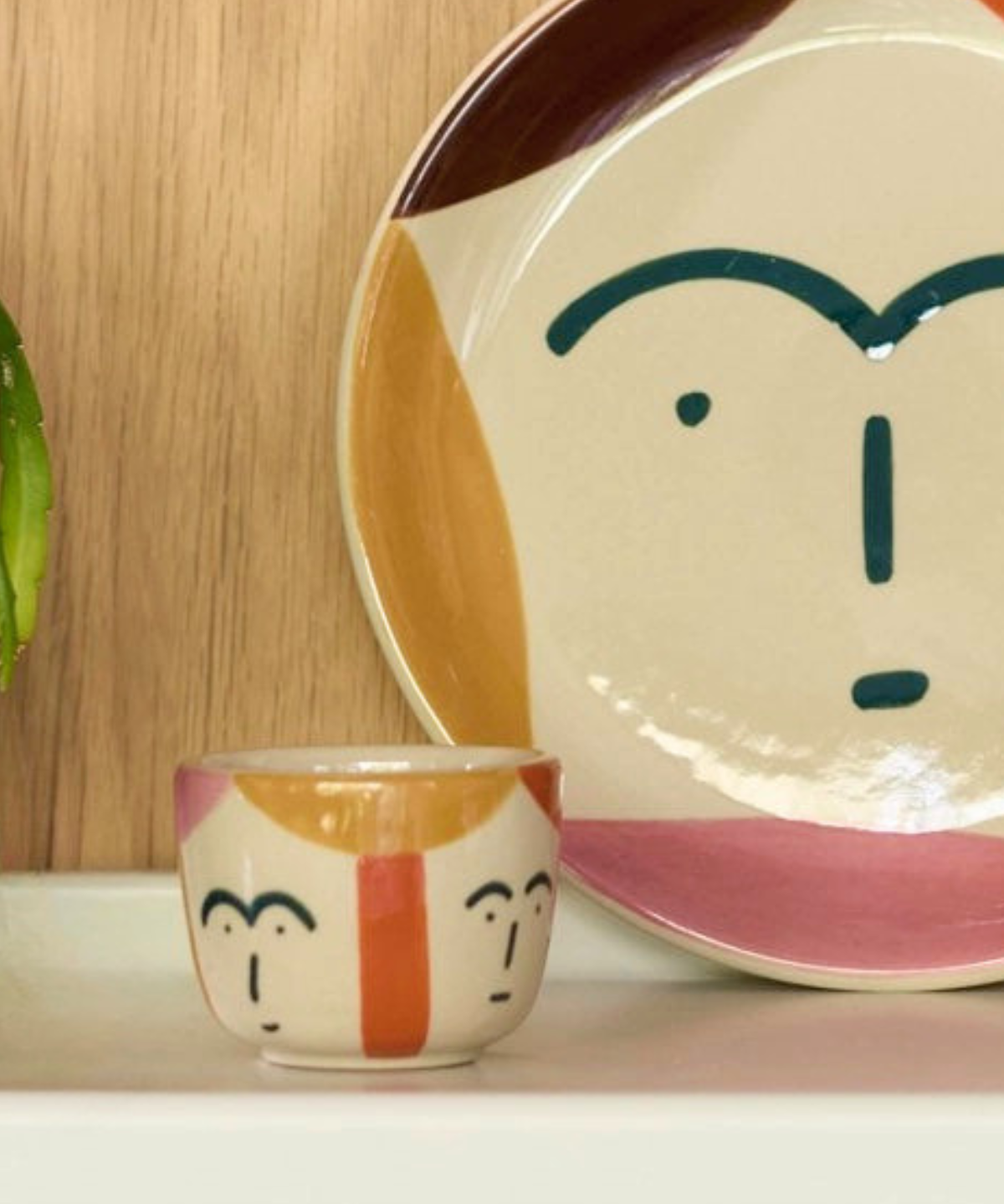 Pince-moi pot - visage de Fréya en grès