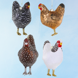 ornament - farmhouse hens (assorted colours)