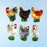ornament - farmstead chickens (assorted styles)