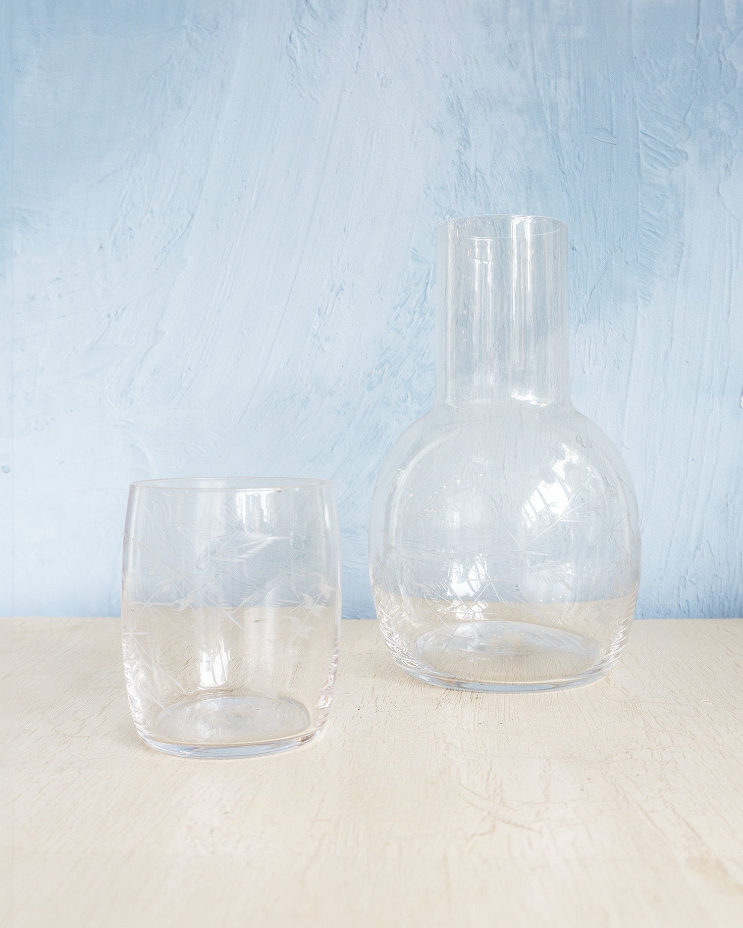 fern crystal carafe set