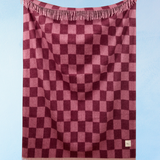 wool blanket - rose & fig checkerboard