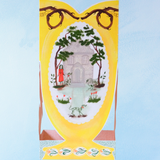 greeting card - stand-up finches and folly