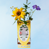 greeting card - stand-up finches and folly