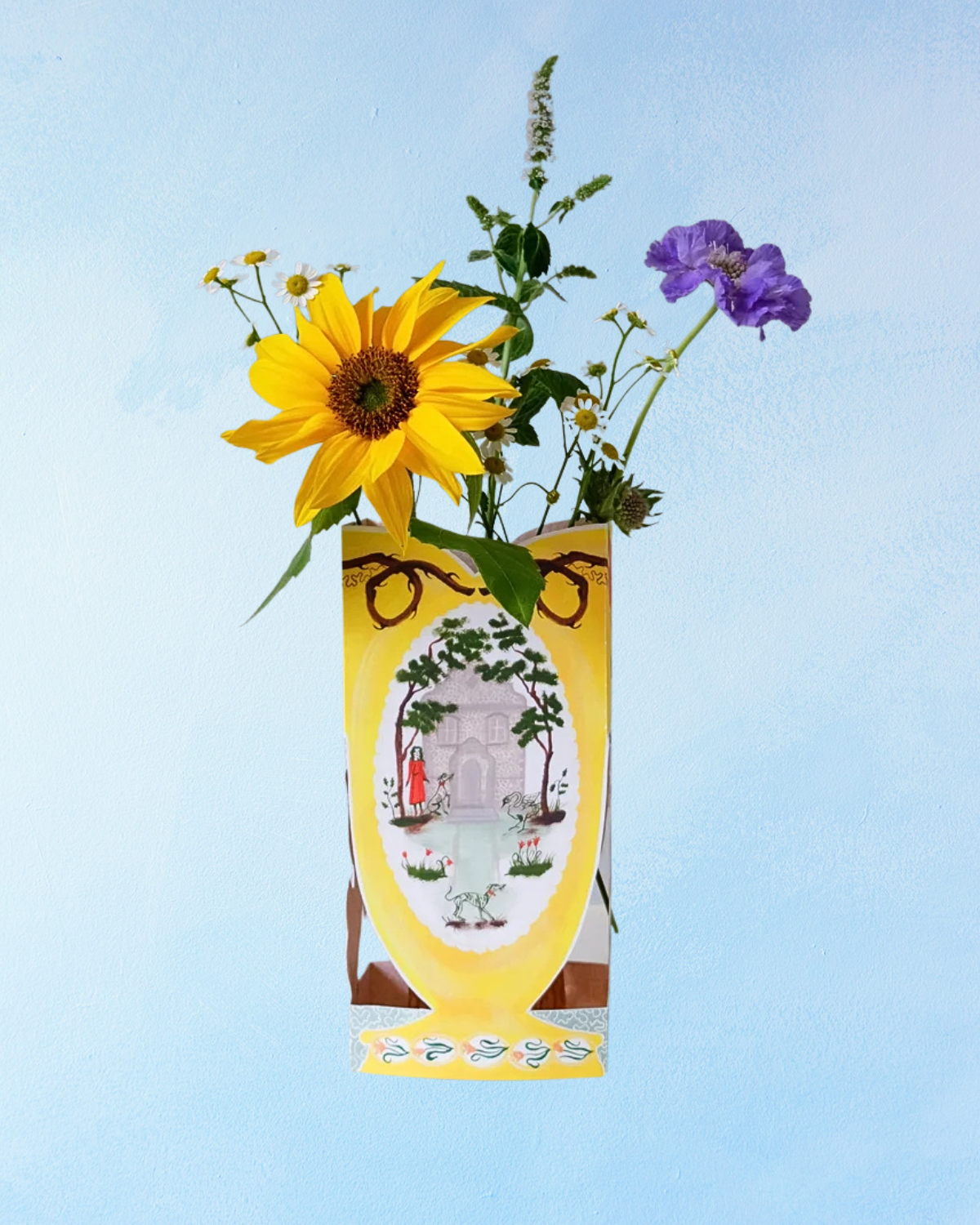 greeting card - finches and folly (stand-up)