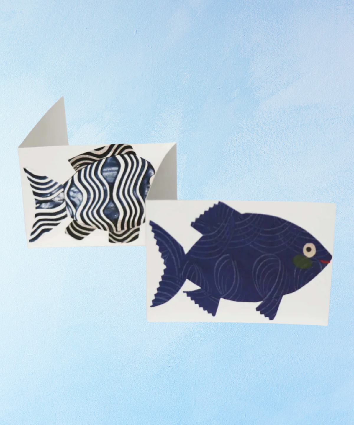 greeting card - little fish concertina