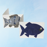 greeting card - little fish concertina