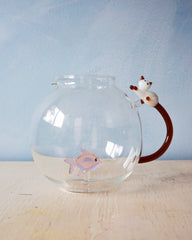 Pink Fish and White Cat Pitcher