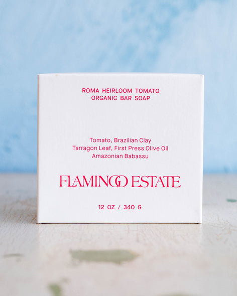 Flamingo estate roma heirloom tomato soap brick box