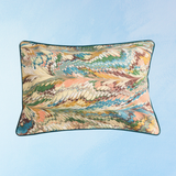 pillow - hand-marbled - flatironed feathers